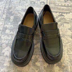HM Chunky Vegan Leather Black Loafers 38